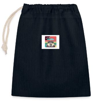 sticker designs suitable "Never Stop Dreaming" - Closable cotton gift bag (25x30cm) - navy - Front