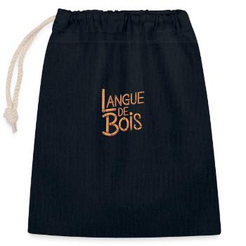 Langue de bois - Sac cadeau en coton avec cordon (25 x 30 cm) - bleu marine - Devant
