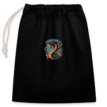 Cobra graffiti - Sac cadeau en coton avec cordon (25 x 30 cm) - noir - Devant