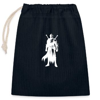 Ritter Krieger mit Schwert und Schild - Verschließbarer Geschenkbeutel aus Baumwolle (25x30cm) - Navy - Vorne