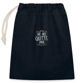 Ne me quitte pas - Sac cadeau en coton avec cordon (25 x 30 cm) - bleu marine - Devant