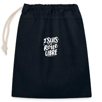 J'suis en roue libre - Sac cadeau en coton avec cordon (25 x 30 cm) - bleu marine - Devant
