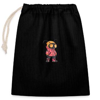 Fourmi d’hiver - Sac cadeau en coton avec cordon (25 x 30 cm) - noir - Devant