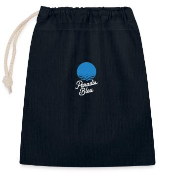 Paradis bleu - Sac cadeau en coton avec cordon (25 x 30 cm) - bleu marine - Devant