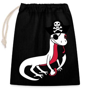pirate sailor captain sailor seebaer ship b - Closable cotton gift bag (25x30cm) - black - Front