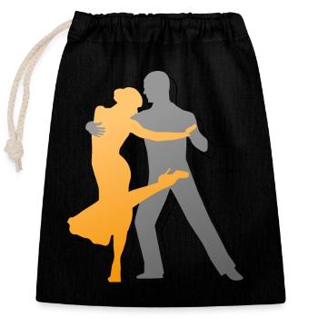 Tango Argentino Cadeau de danse - Sac cadeau en coton avec cordon (25 x 30 cm) - noir - Devant
