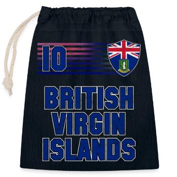 Équipe des îles Vierges britanniques de football - Sac cadeau en coton avec cordon (25 x 30 cm) - bleu marine - Devant