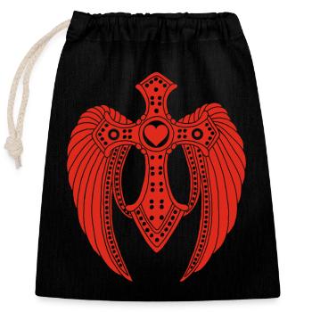 Ange déchu rouge - Sac cadeau en coton avec cordon (25 x 30 cm) - noir - Devant