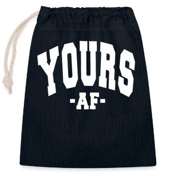 VÔTRE AF SAINT-VALENTIN SLOGAN DÉCORATION - Sac cadeau en coton avec cordon (25 x 30 cm) - bleu marine - Devant