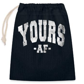VÔTRE AF SAINT-VALENTIN SLOGAN DÉCORATION - Sac cadeau en coton avec cordon (25 x 30 cm) - bleu marine - Devant