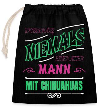 pudel rentner geburtstagsgeschenkidee beste mama - Verschließbarer Geschenkbeutel aus Baumwolle (25x30cm) - Schwarz - Vorne