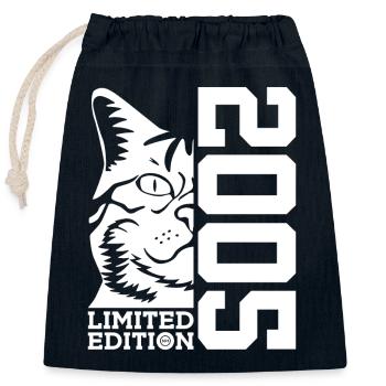 ÉDITION LIMITÉE 2005 21E ANNIVERSAIRE DU CHAT - Sac cadeau en coton avec cordon (25 x 30 cm) - bleu marine - Devant