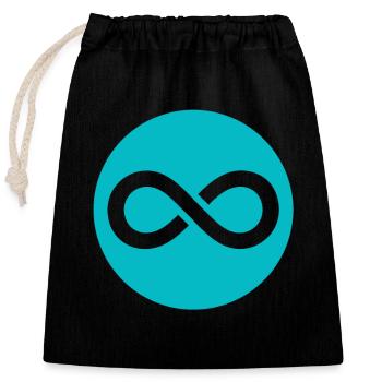 Infinite Loop - Closable cotton gift bag (25x30cm) - black - Front