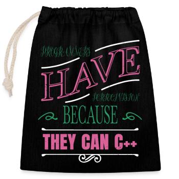 computers present idea pc christmas carols - Closable cotton gift bag (25x30cm) - black - Front