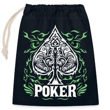 Poker b - Verschließbarer Geschenkbeutel aus Baumwolle (25x30cm) - Navy - Vorne