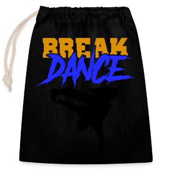 break dance - Verschließbarer Geschenkbeutel aus Baumwolle (25x30cm) - Schwarz - Vorne