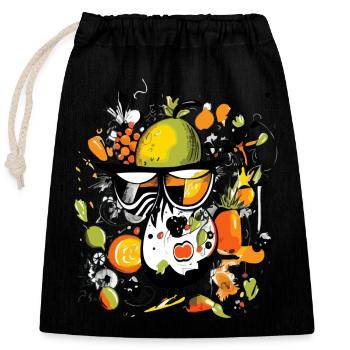 Piou in fruit n°2 - Verschließbarer Geschenkbeutel aus Baumwolle (25x30cm) - Schwarz - Vorne