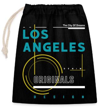 Los Angeles - Verschließbarer Geschenkbeutel aus Baumwolle (25x30cm) - Schwarz - Vorne