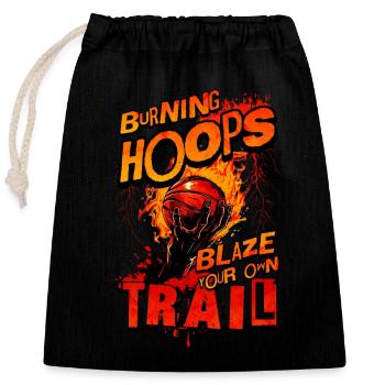 Basketball Burning Hoops Blaze Your Own Trail - Closable cotton gift bag (25x30cm) - black - Front