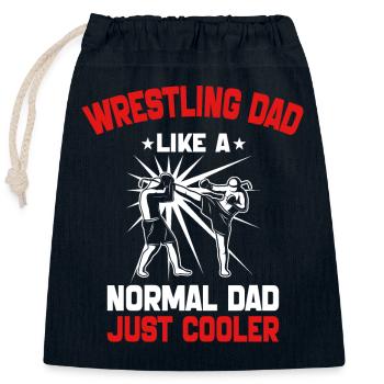 Wrestling Dad Like a Normal Dad Just Cooler - Sac cadeau en coton avec cordon (25 x 30 cm) - bleu marine - Devant