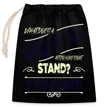 Cool Aerospace Engineering Family Funny Quote - Closable cotton gift bag (25x30cm) - black - Front