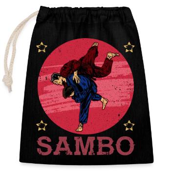 Sambo Lutte Autodéfense URSS Sports - Sac cadeau en coton avec cordon (25 x 30 cm) - noir - Devant