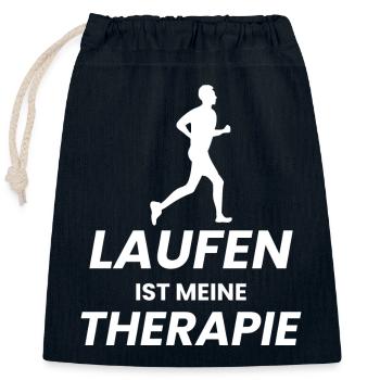Marathon Running Jogging - Closable cotton gift bag (25x30cm) - navy - Front