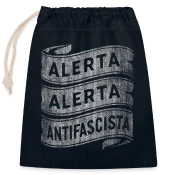 ALERTA ALERTA ANTIFASCHIST ANTIFASCHISTEN - Verschließbarer Geschenkbeutel aus Baumwolle (25x30cm) - Navy - Vorne