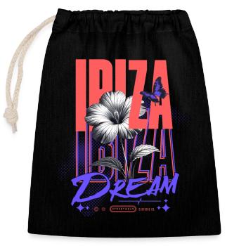 Ibiza Dream Streetwear - Verschließbarer Geschenkbeutel aus Baumwolle (25x30cm) - Schwarz - Vorne