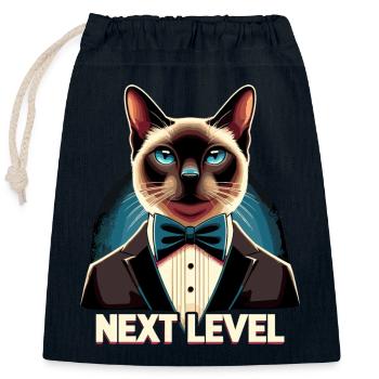 Siam Katze Siamkatze Next Level Anzug Geschenk - Verschließbarer Geschenkbeutel aus Baumwolle (25x30cm) - Navy - Vorne