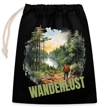 Wandern - Verschließbarer Geschenkbeutel aus Baumwolle (25x30cm) - Schwarz - Vorne