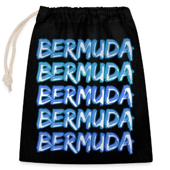Bermuda als Reise - Verschließbarer Geschenkbeutel aus Baumwolle (25x30cm) - Schwarz - Vorne