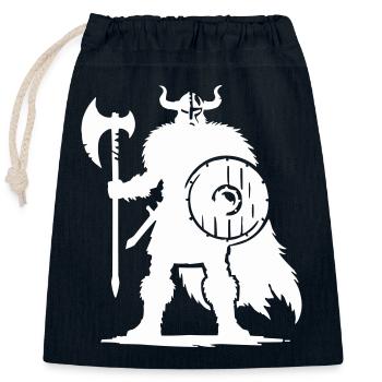 wikinger warrior - Verschließbarer Geschenkbeutel aus Baumwolle (25x30cm) - Navy - Vorne