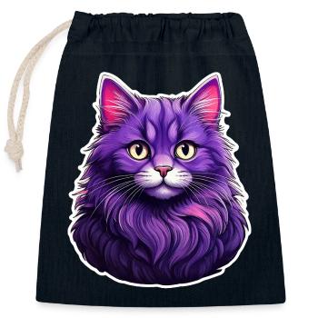 Katze modernes Design lila - Verschließbarer Geschenkbeutel aus Baumwolle (25x30cm) - Navy - Vorne
