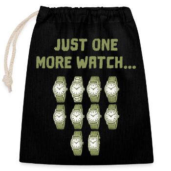 Il ne manque plus qu’une montre dans la montre-bracelet... - Sac cadeau en coton avec cordon (25 x 30 cm) - noir - Devant