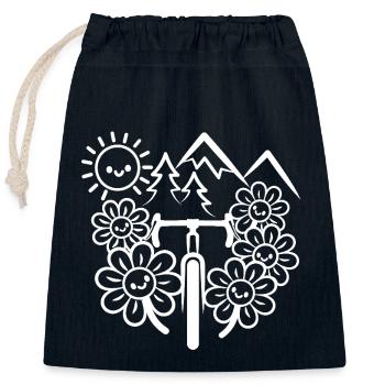 Gravel Bike Adventure - Verschließbarer Geschenkbeutel aus Baumwolle (25x30cm) - Navy - Vorne