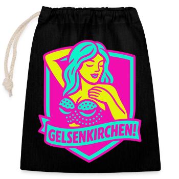 Gelsenkirchen Superstar en rose - Sac cadeau en coton avec cordon (25 x 30 cm) - noir - Devant