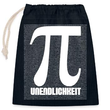 Motif de symboles Pi Nerd - Sac cadeau en coton avec cordon (25 x 30 cm) - bleu marine - Devant