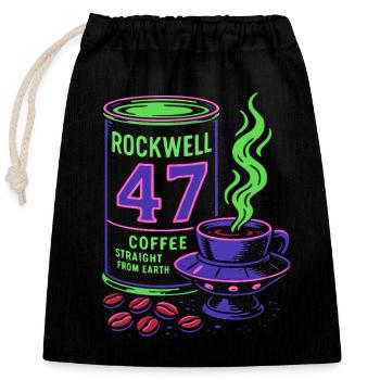 Rockwell 47 Neon Coffee Art - Closable cotton gift bag (25x30cm) - black - Front