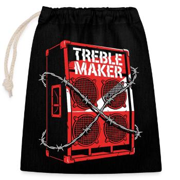 Treble Maker Music Pun Techno Rave - Closable cotton gift bag (25x30cm) - black - Front