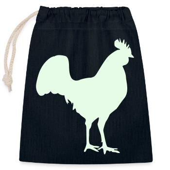 Silhouette du coq - Sac cadeau en coton avec cordon (25 x 30 cm) - bleu marine - Devant