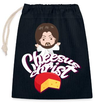 Jesus Funny Saying Humor - Closable cotton gift bag (25x30cm) - navy - Front