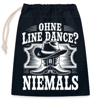 Ohne Line Dance Niemals - Verschließbarer Geschenkbeutel aus Baumwolle (25x30cm) - Navy - Vorne