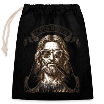 Il est un Alléluia Ressuscité - Sac cadeau en coton avec cordon (25 x 30 cm) - noir - Devant