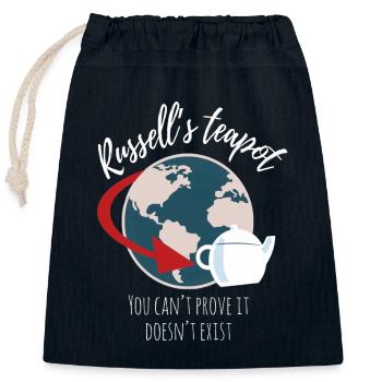Russell's teapot - Closable cotton gift bag (25x30cm) - navy - Front