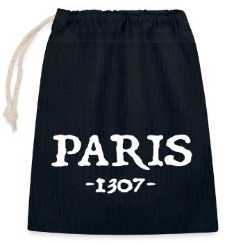 Paris 1307 - Verschließbarer Geschenkbeutel aus Baumwolle (25x30cm) - Navy - Vorne