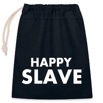 Happy slave - Verschließbarer Geschenkbeutel aus Baumwolle (25x30cm) - Navy - Vorne