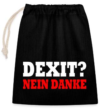 Dexit no thanks - Closable cotton gift bag (25x30cm) - black - Front