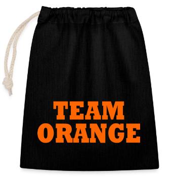 Team orange - Sac cadeau en coton avec cordon (25 x 30 cm) - noir - Devant