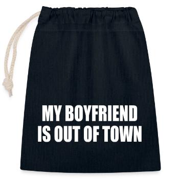 my boyfriend if out of town - Closable cotton gift bag (25x30cm) - navy - Front
